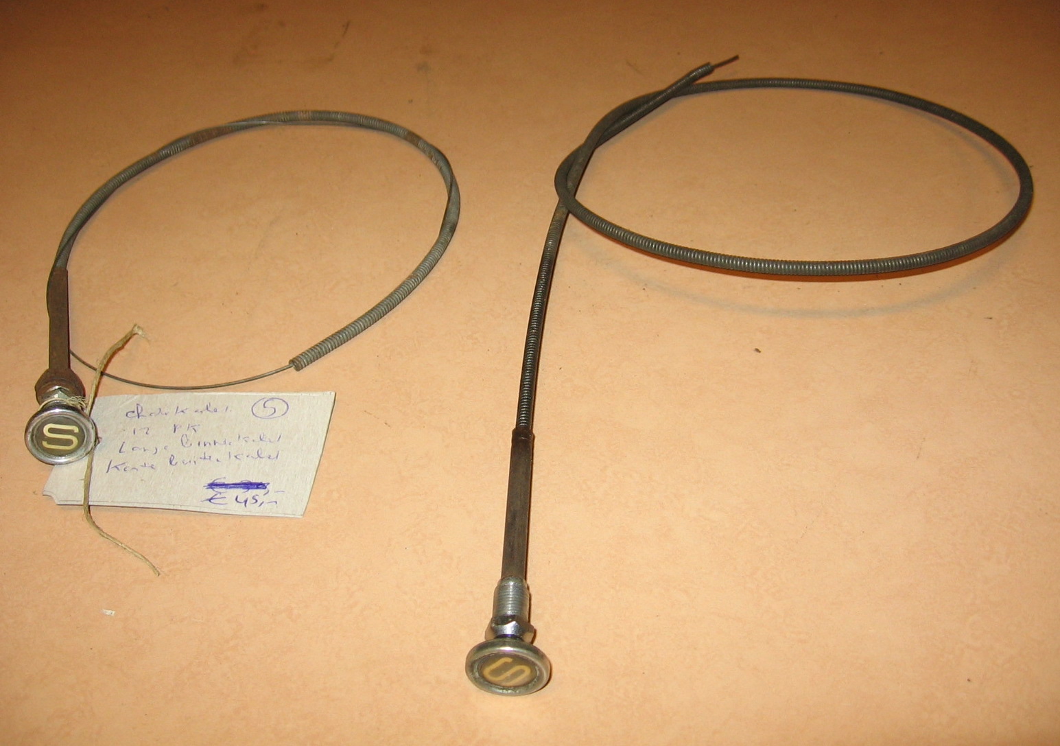 OD0647 S-kabel/choke-kabel, voor 2cv jaren '50 en '60. Origineel. Zowel het kort als langere type.
