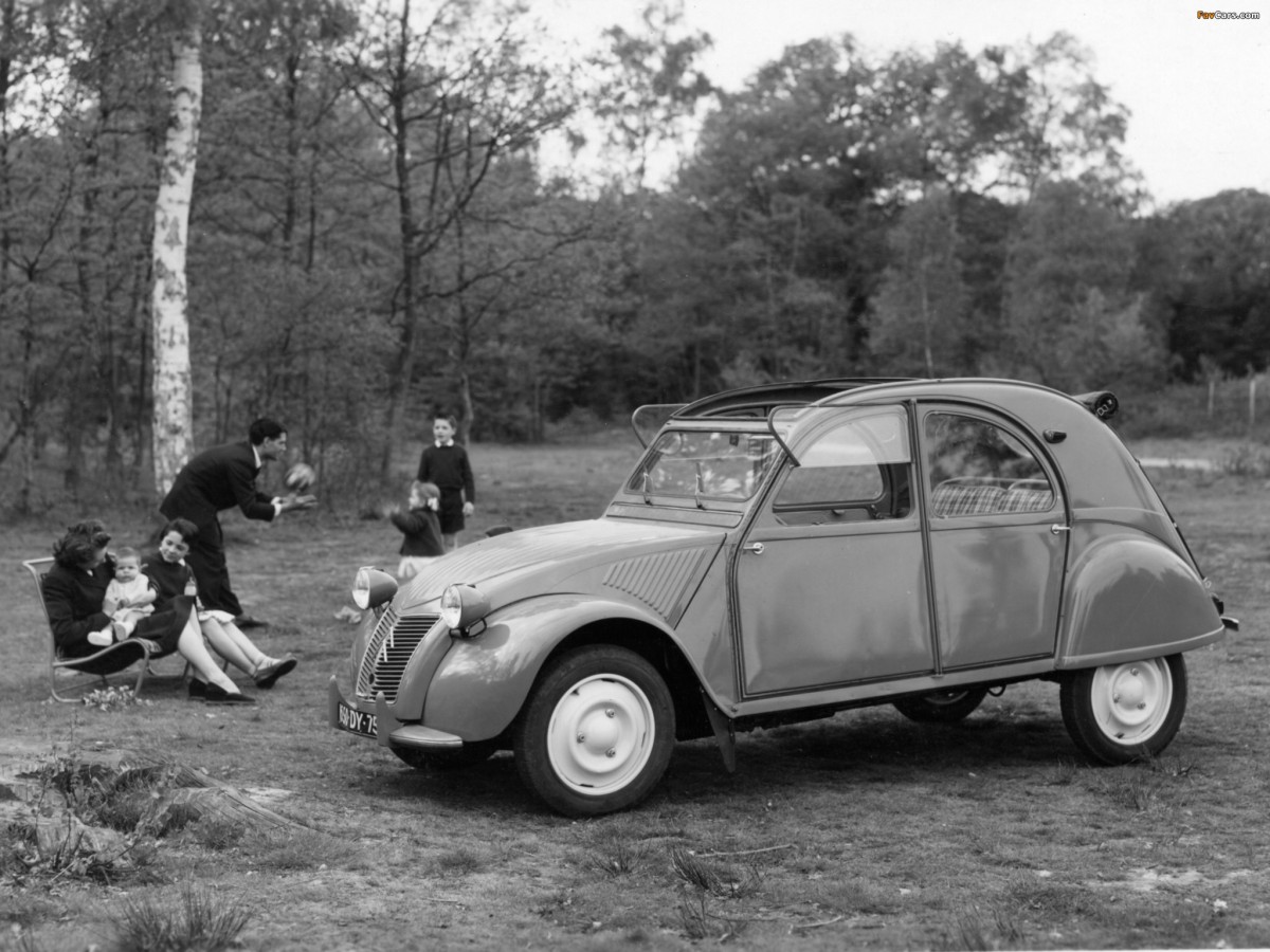 zwart-wit familie park 2cv